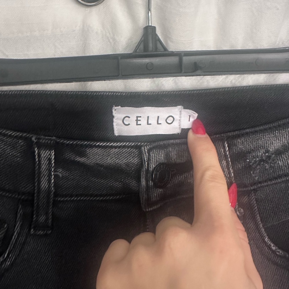 Cello Black Flare Wide Leg Jeans Distressed - Picture 2 of 3